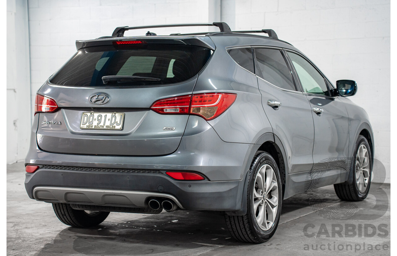 9/2013 Hyundai Santa Fe Highlander CRDi (4x4) DM 4d Wagon Titanium Silver Turbo Diesel 2.2L - 7 Seater