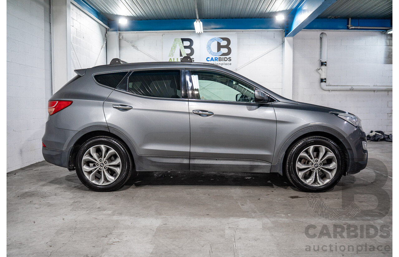 9/2013 Hyundai Santa Fe Highlander CRDi (4x4) DM 4d Wagon Titanium Silver Turbo Diesel 2.2L - 7 Seater