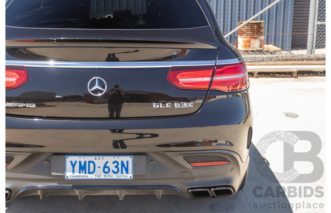 7/2017 Mercedes-Benz GLE 63 S AMG 4MATIC (AWD) 292 MY17 4D Coupe Obsidian Black Metallic Bi-Turbo V8 5.5L