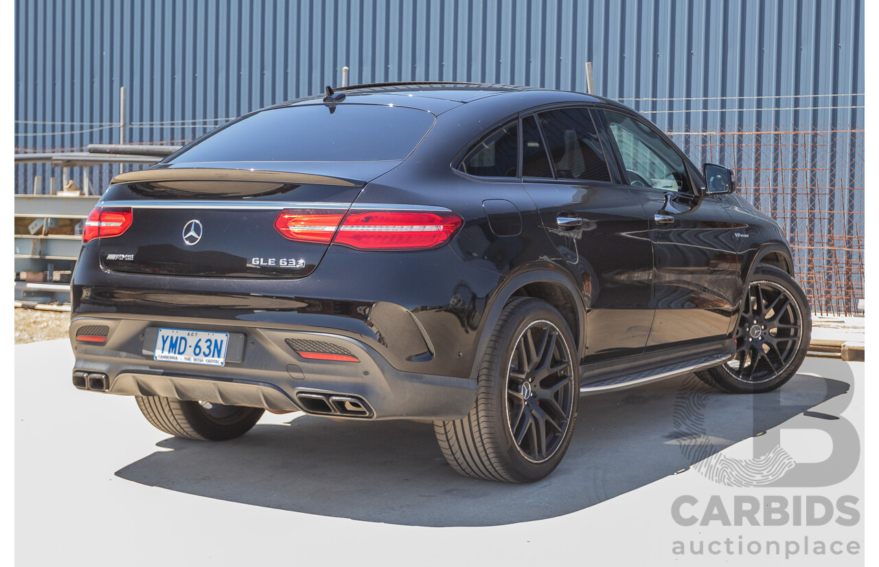7/2017 Mercedes-Benz GLE 63 S AMG 4MATIC (AWD) 292 MY17 4D Coupe Obsidian Black Metallic Bi-Turbo V8 5.5L