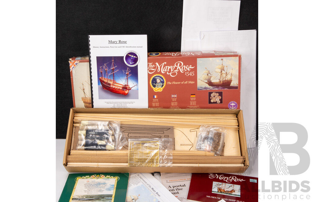 Boxed JoTiKa/Calder Craft Balsa Wood and Metal Model Mary Rose Ship - 1:80 Scale
