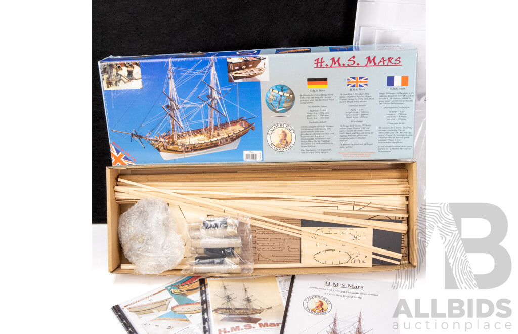 Boxed JoTiKa/Caldercraft Balsa Wood and Metal Model HMS Mars Ship - 1:64 Scale