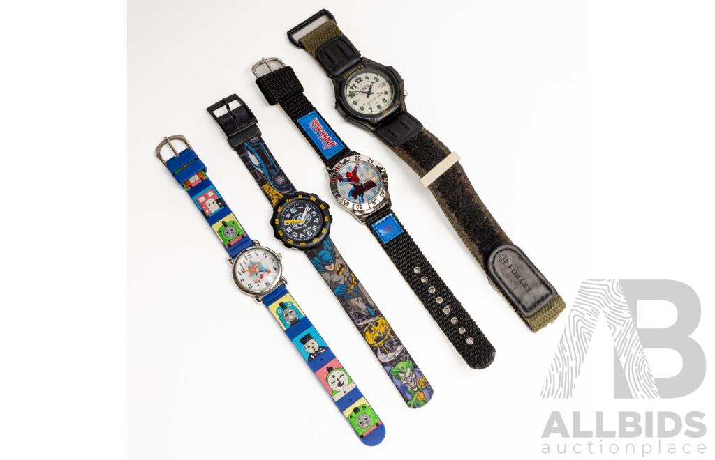 Assorted Watches. Casio, Spiderman, Batman, Thomas the Tank Engine - Lot of 4