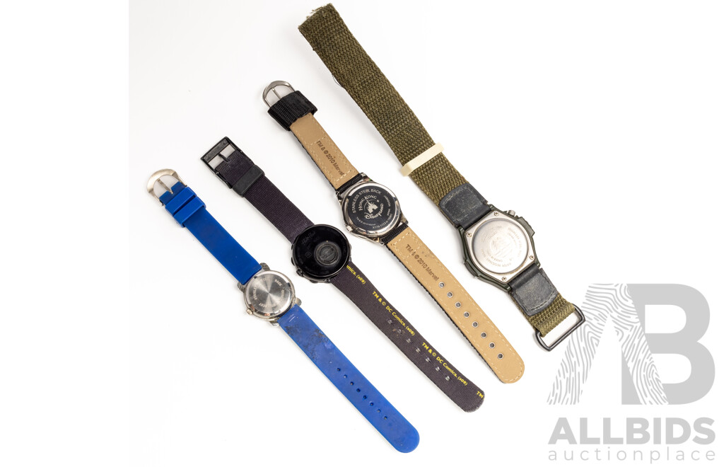 Assorted Watches. Casio, Spiderman, Batman, Thomas the Tank Engine - Lot of 4