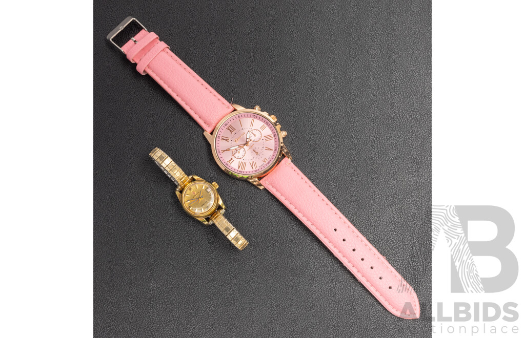 Vintage Ladies Rado Imelda and Pink Geneva Watch - Lot of 2