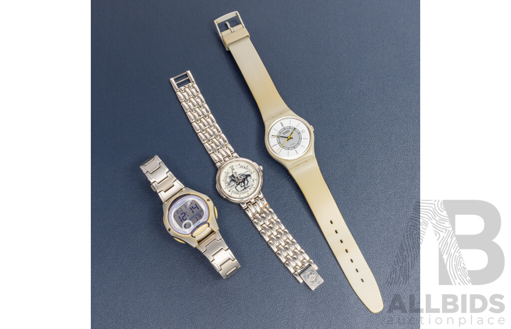 Hongkong Jockey Club, Swatch, Casio Digital Watches - Lot of 3