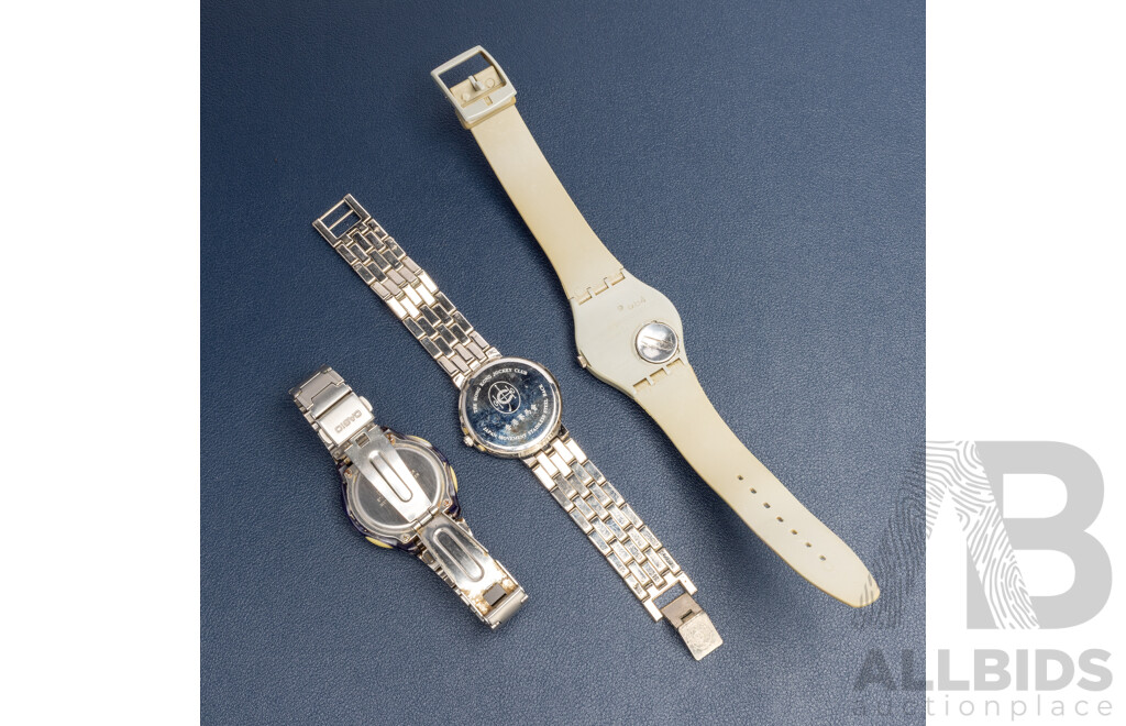 Hongkong Jockey Club, Swatch, Casio Digital Watches - Lot of 3