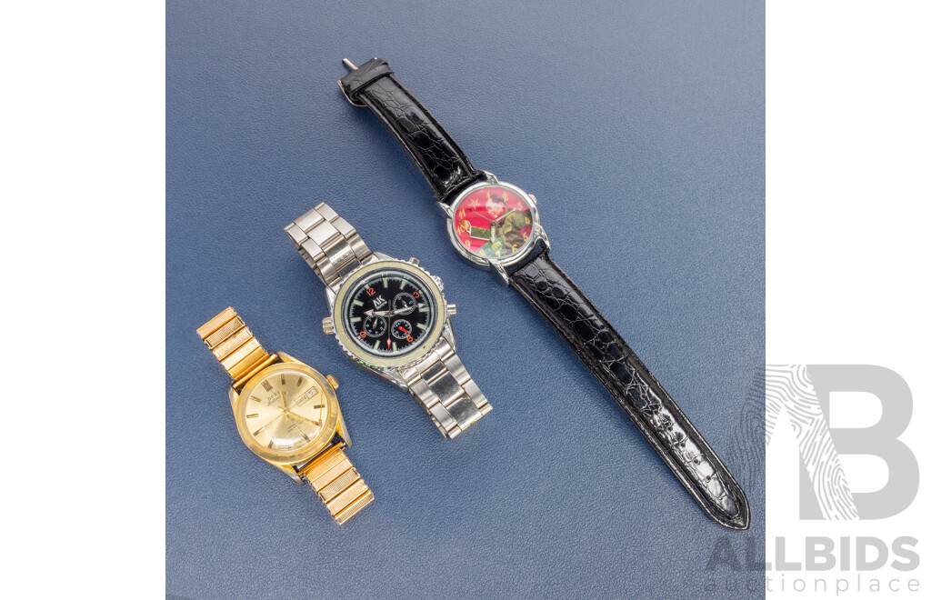 Assorted Vintage Men's AK Homme, Opel Datomatic, Chairman Mao Watches - Lot of 3