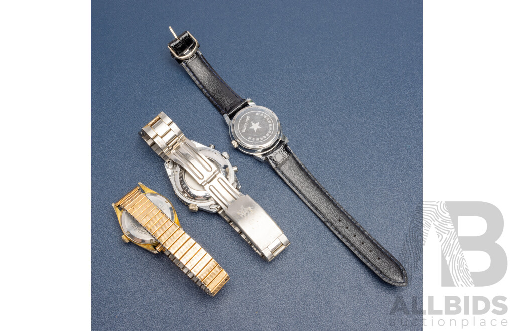 Assorted Vintage Men's AK Homme, Opel Datomatic, Chairman Mao Watches - Lot of 3