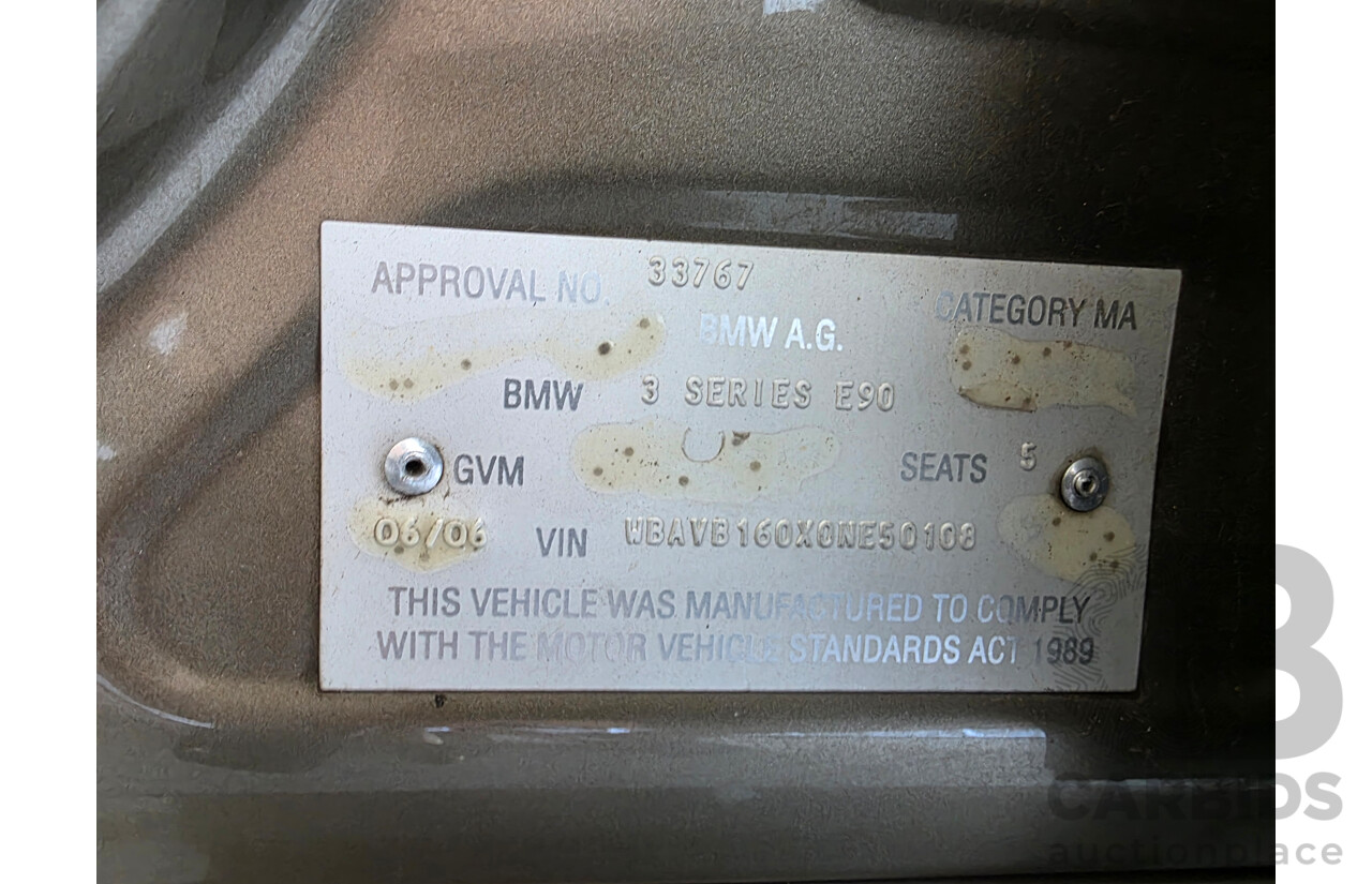 6/2006 BMW 325i E90 4d Sedan Gold 2.5L