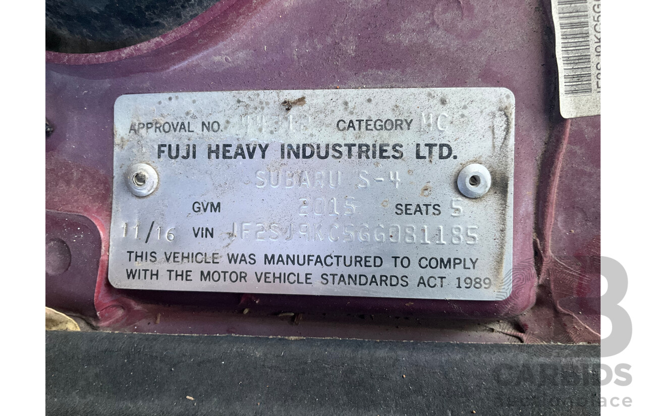 11/2016 Subaru Forester 2.5i-L (AWD) MY16 4D Wagon Venetian Red Metallic 2.5L