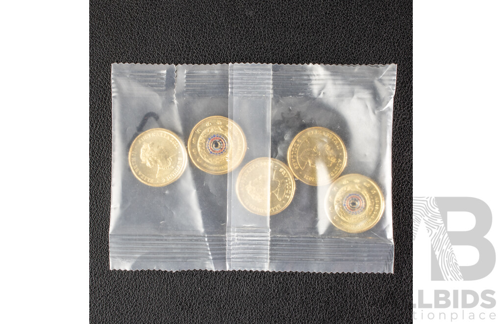 Five Australian RAM 2021 Two Dollar Coins, Indigenous Military Service