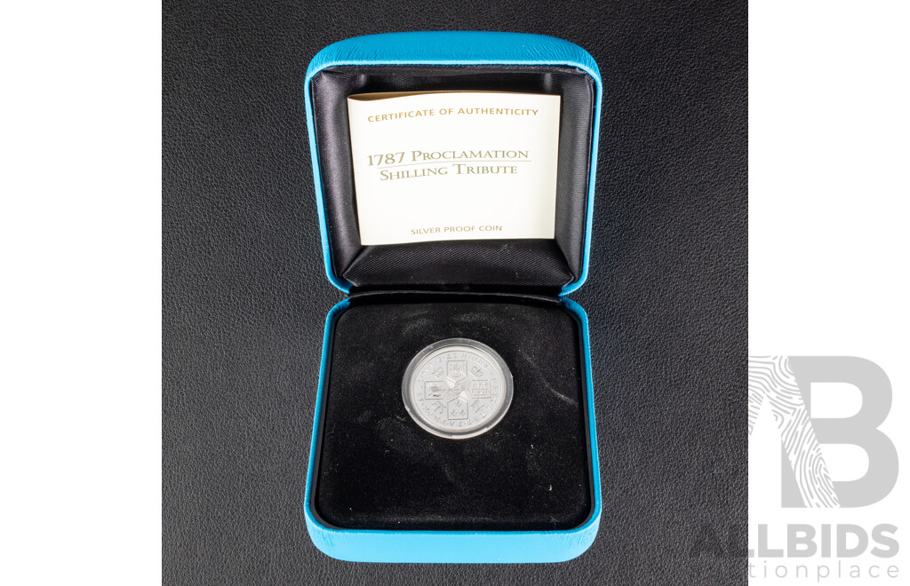 Australian Perth Mint 2008 Silver Proof 1787 Proclamation Shilling Tribute