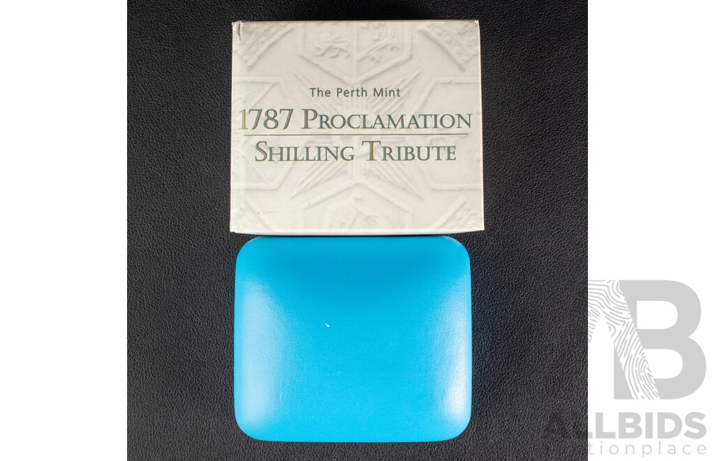 Australian Perth Mint 2008 Silver Proof 1787 Proclamation Shilling Tribute