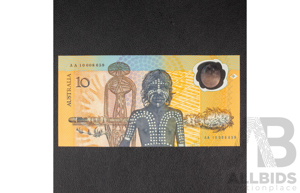 Australian 1988 Commemorative Ten Dollar Note, AA10008659.