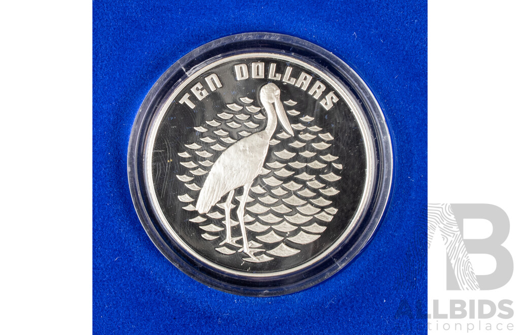 Australian RAM 1991 Ten Dollar Silver Proof Coin, Jabiru.