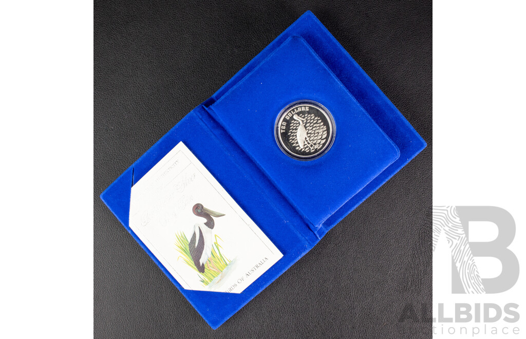 Australian RAM 1991 Ten Dollar Silver Proof Coin, Jabiru.