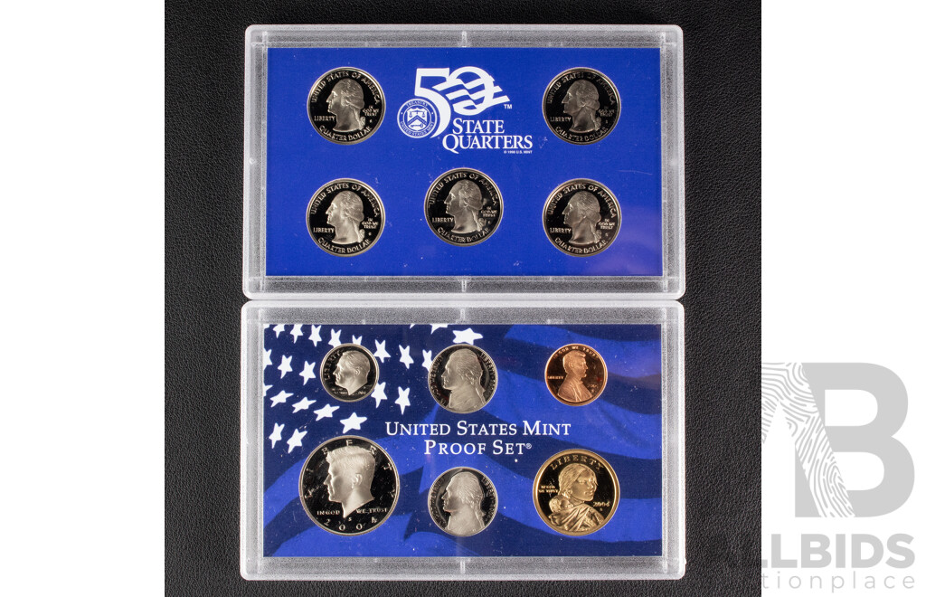 USA 2004 Mint PROOF Set. Eleven Copper- Nickel Coins