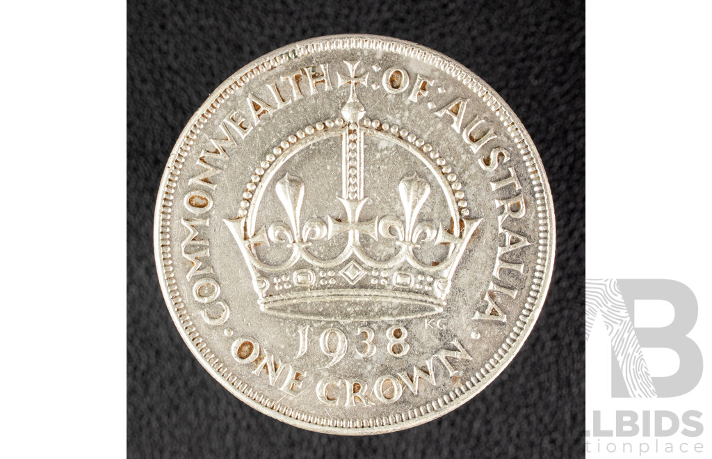 Australian 1938 KGVI Silver Crown, VF
