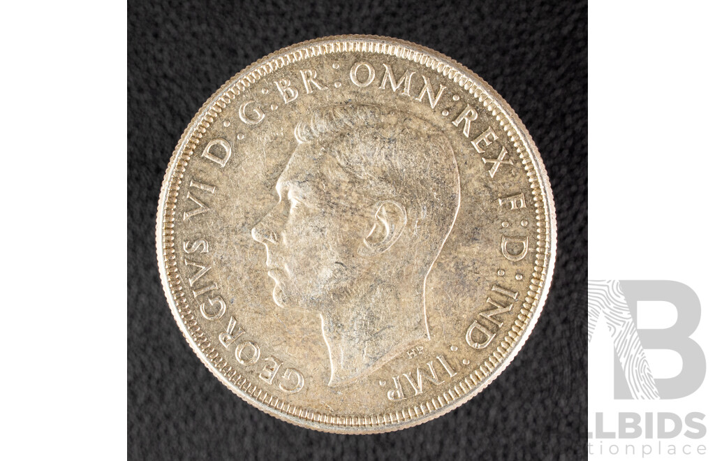 Australian 1937 KGVI SIlver Crown, VF.