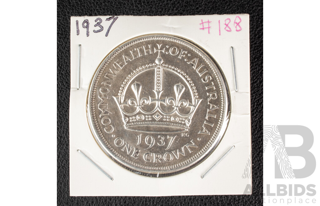 Australian 1937 KGVI Silver Crown