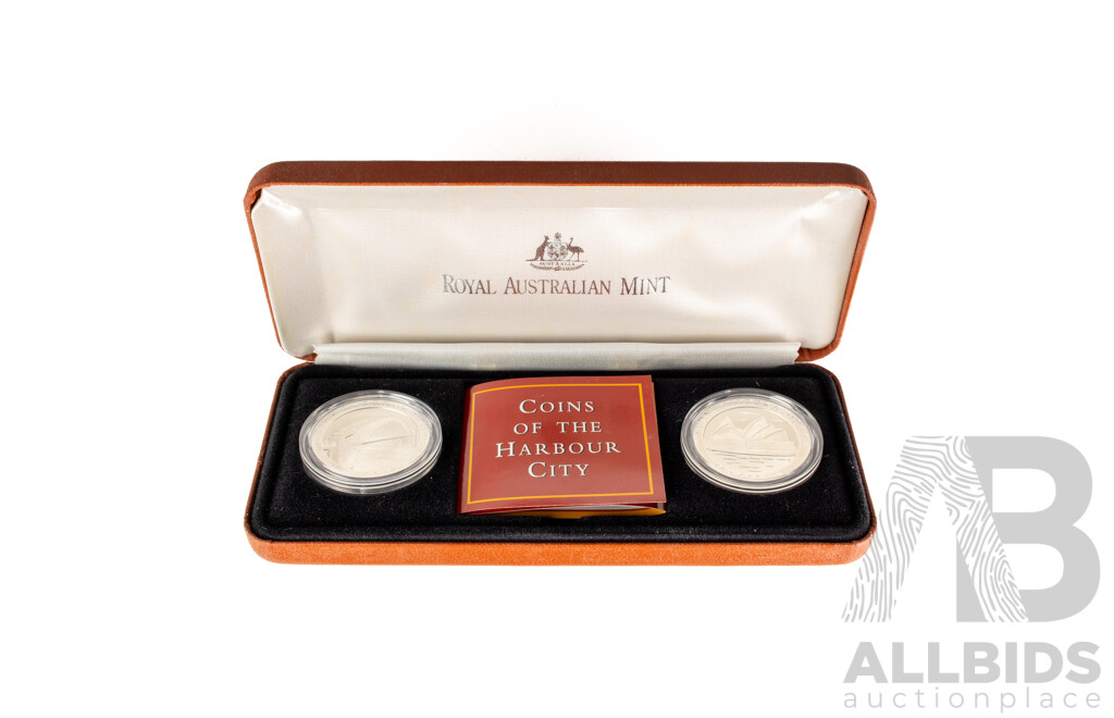 Two Australian 1997 Australian Proof Ten Dollars, Coins of the Harbour City Proof. 