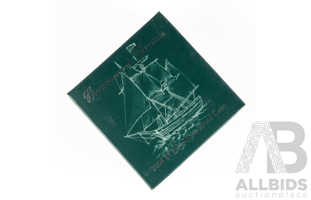 Australian RAM 2004 Five Dollar Silver Proof coin, Bicentenary Tasmania 