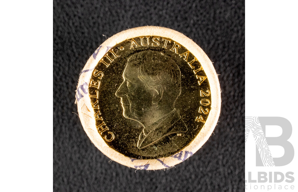 Australian 2024 One Dollar coin Roll, King Charles lll