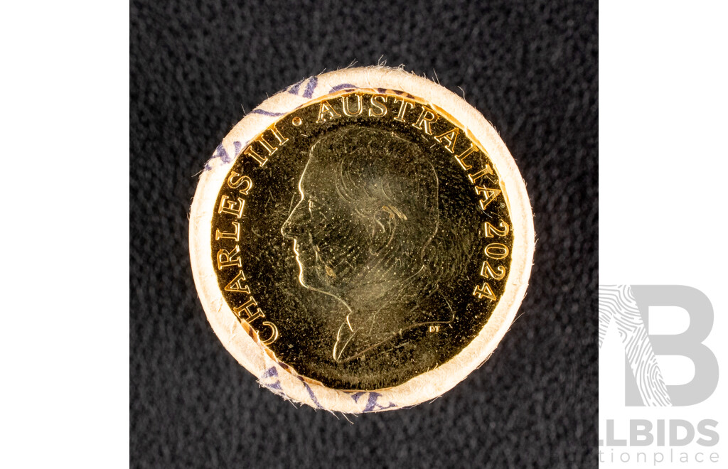 Australian 2024 One Dollar coin Roll, King Charles lll