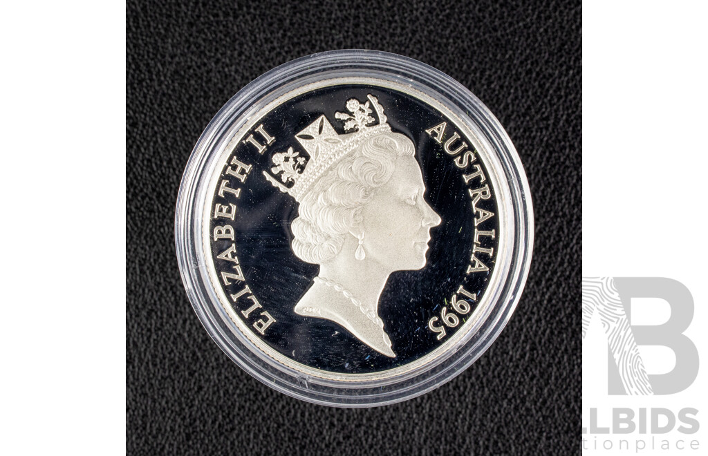 Australian RAM 1995 Piedfort Silver Proof Ten Dollar Coin, Endangered Species, Numbat.