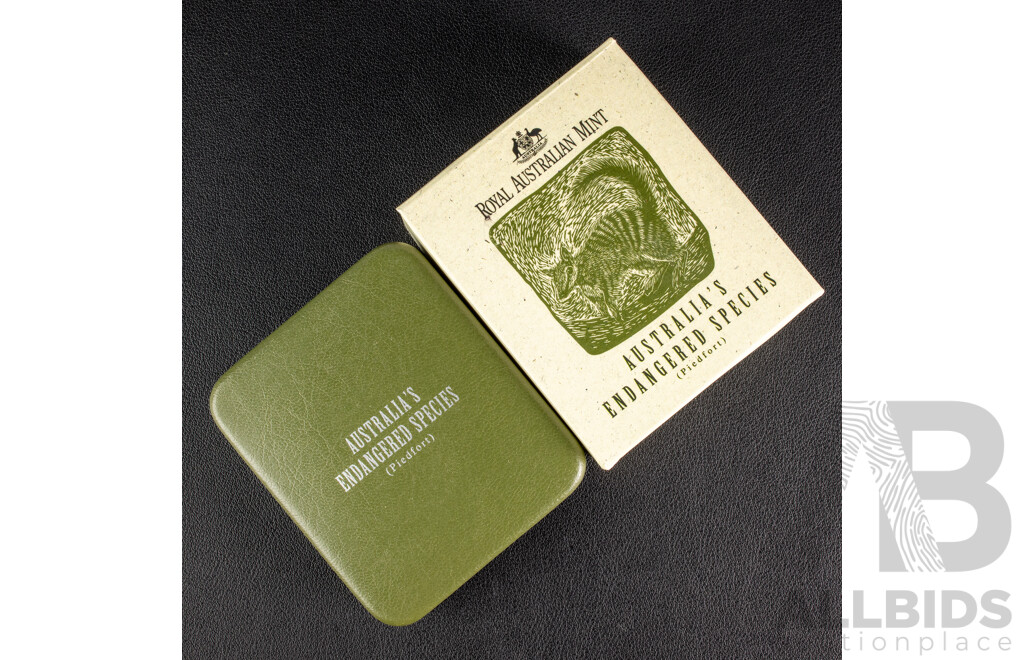 Australian RAM 1995 Piedfort Silver Proof Ten Dollar Coin, Endangered Species, Numbat.