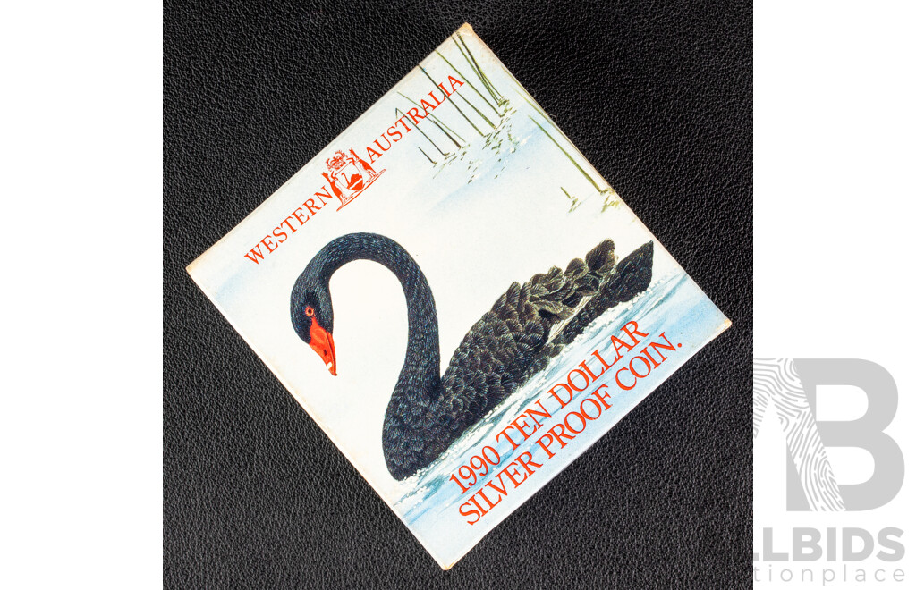 Australian RAM 1990 Proof Silver Ten Dollar Coin, State Seies, Western Australia.