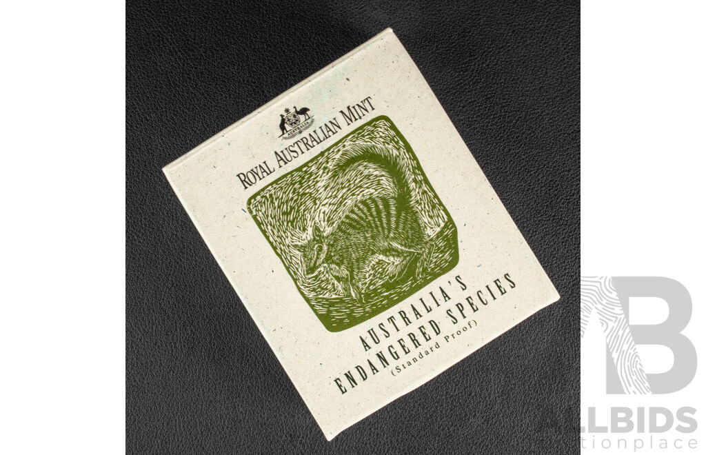 Australian 1995 Silver Ten Dollar, Endangered Species, Numbat 