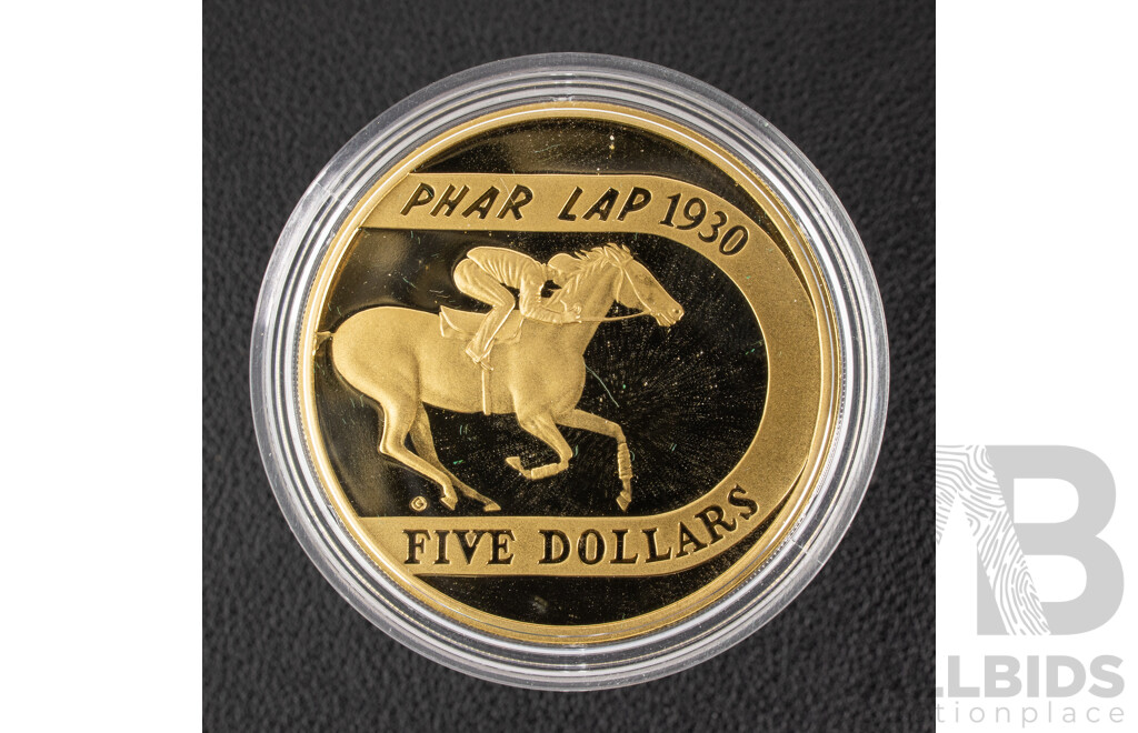 Australian 2000 Five Dollar Proof Coin, Phar Lap 