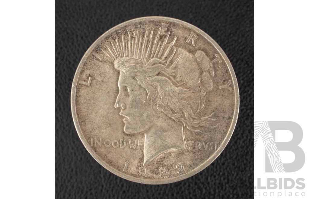 USA 1922 Silver Peace Dollar .900