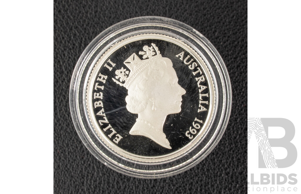 Australian 1993 Silver Proof One Dollar Coin, Landcare, Special Coin Fair Issue.