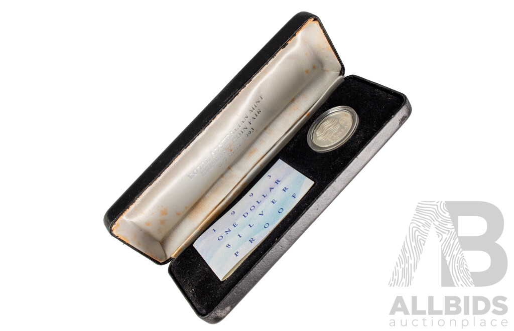 Australian 1993 Silver Proof One Dollar Coin, Landcare, Special Coin Fair Issue.