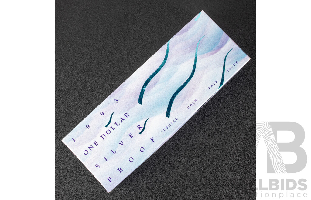 Australian 1993 Silver Proof One Dollar Coin, Landcare, Special Coin Fair Issue.