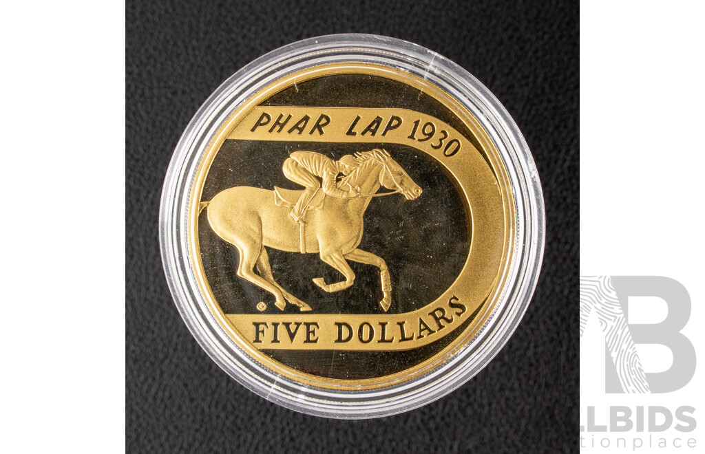 Australian 2000 Proof Five Dollar Coin, Phar Lap