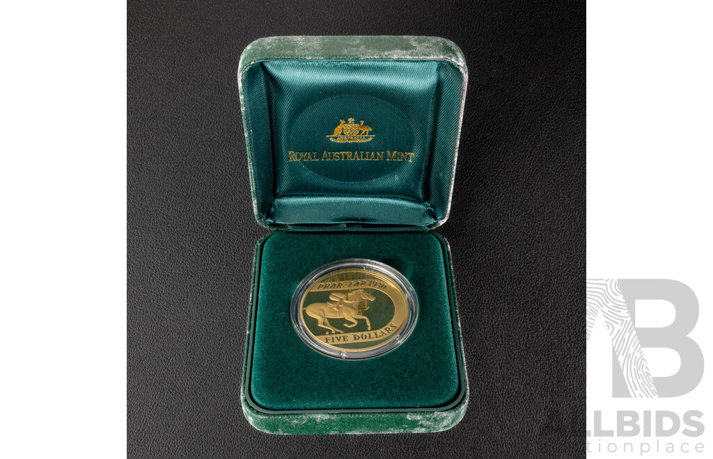 Australian 2000 Proof Five Dollar Coin, Phar Lap