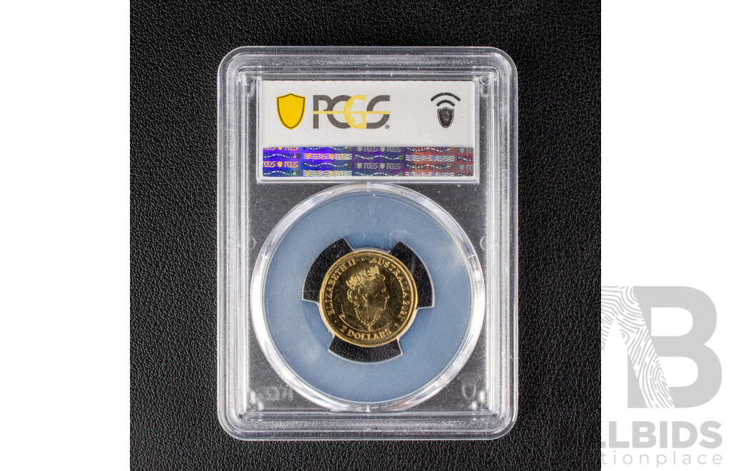 Australian 2021 Two Dollar Coin, Ambulance Service. PCGS grading MS63 a/CHU.