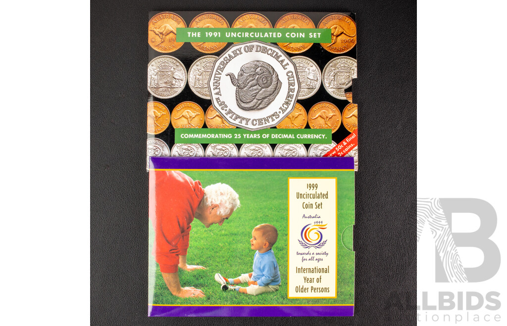 Australian RAM 1991 Six Coin Set with 1999 Eight Coin Set