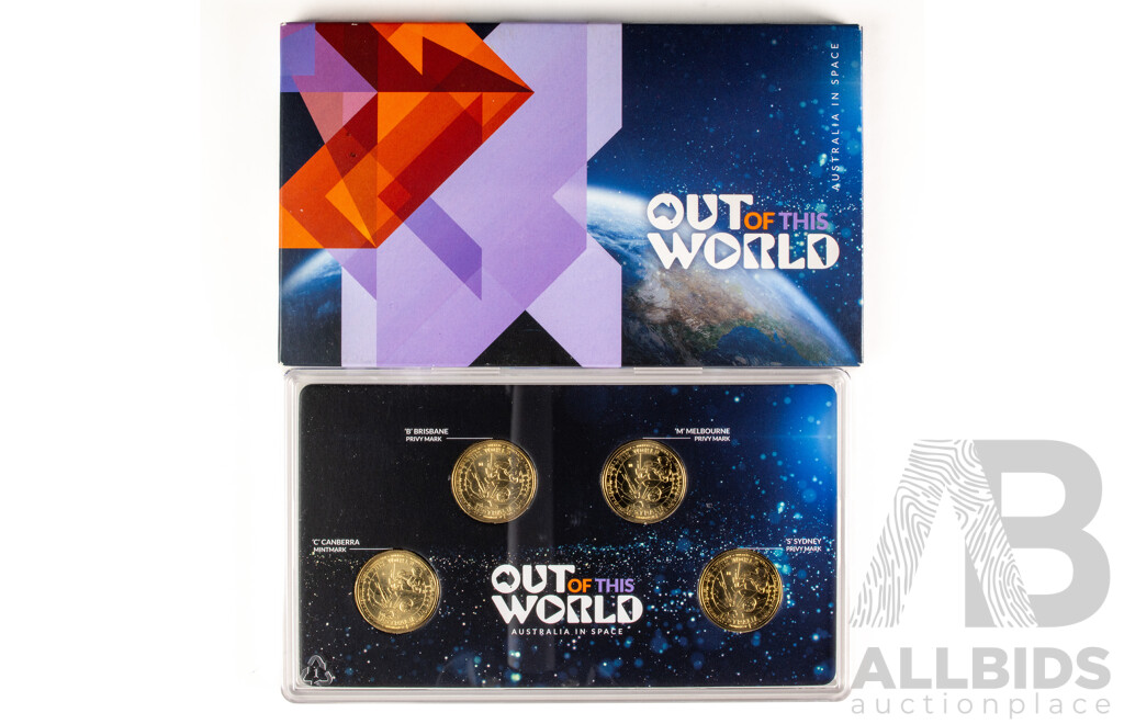 Australian RAM 2024 Four One Dollar Coin Set, Mint Marks, Out of This World.