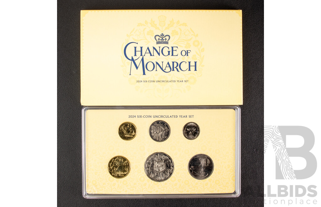 Australian 2024 Six UNC Coin Set, Change of Monarch