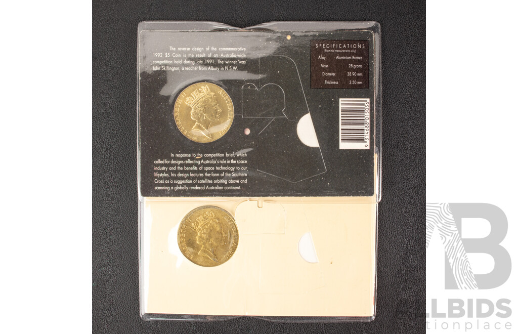 Two Australian RAM UNC Five Dollar Coins 1990 and 1991