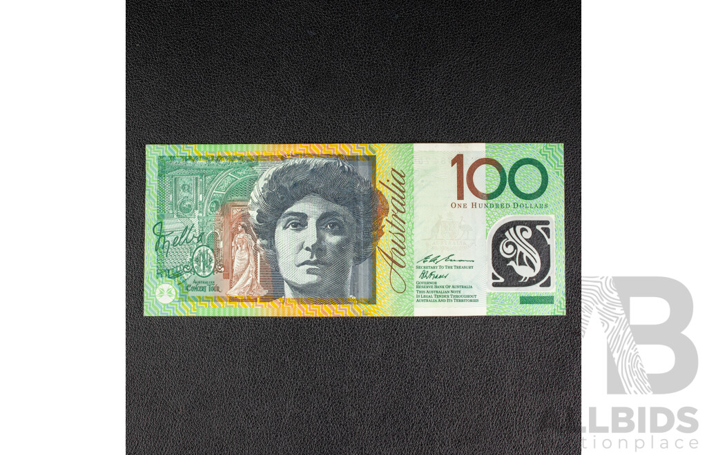 Australian 1996 One Hundred Dollar Note, Fraser/Evans R616T Test Note, AP 96784756