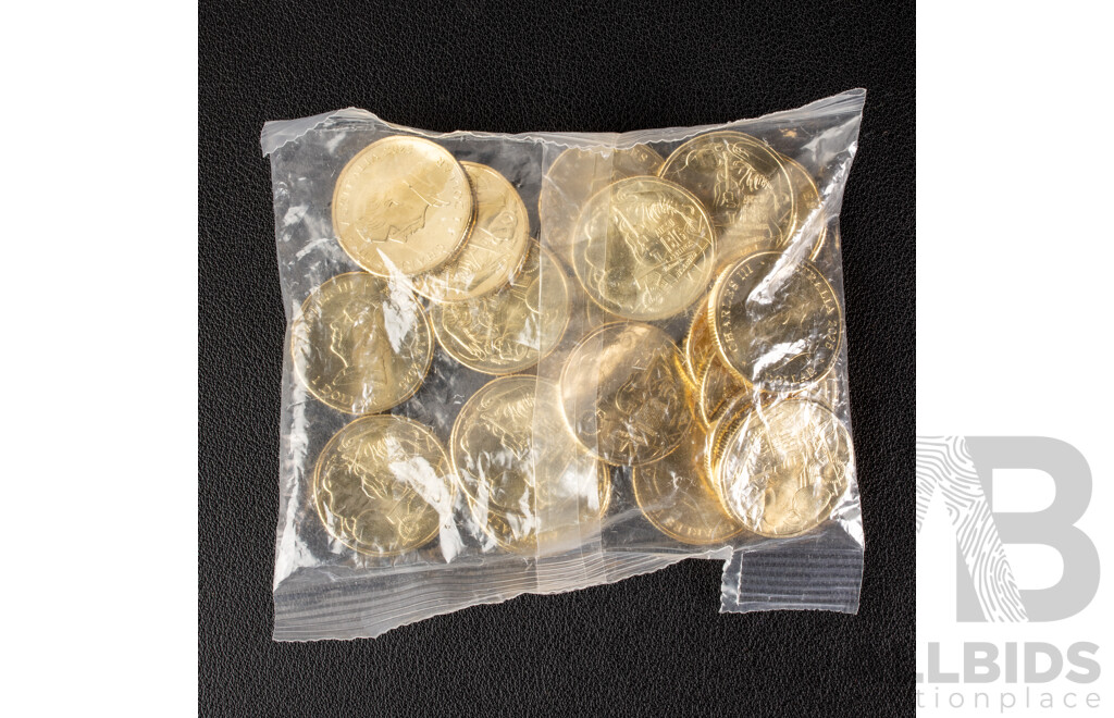 Twenty Australian 2025 UNC One Dollar Coins, Aussie Big Things Series Two