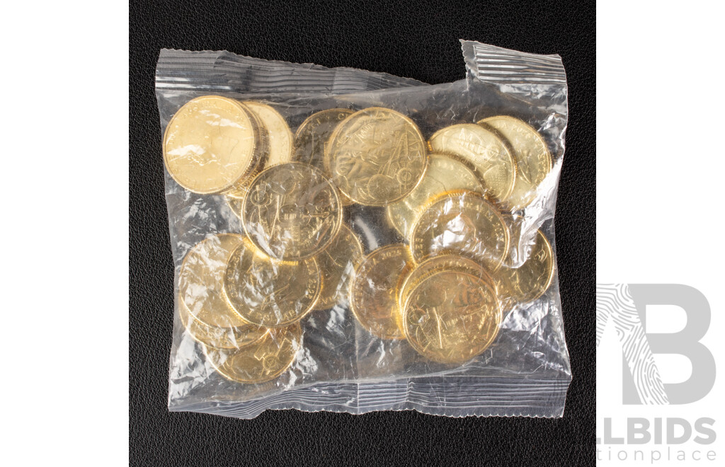 Twenty Australian 2025 UNC One Dollar Coins, Aussie Big Things Series Two