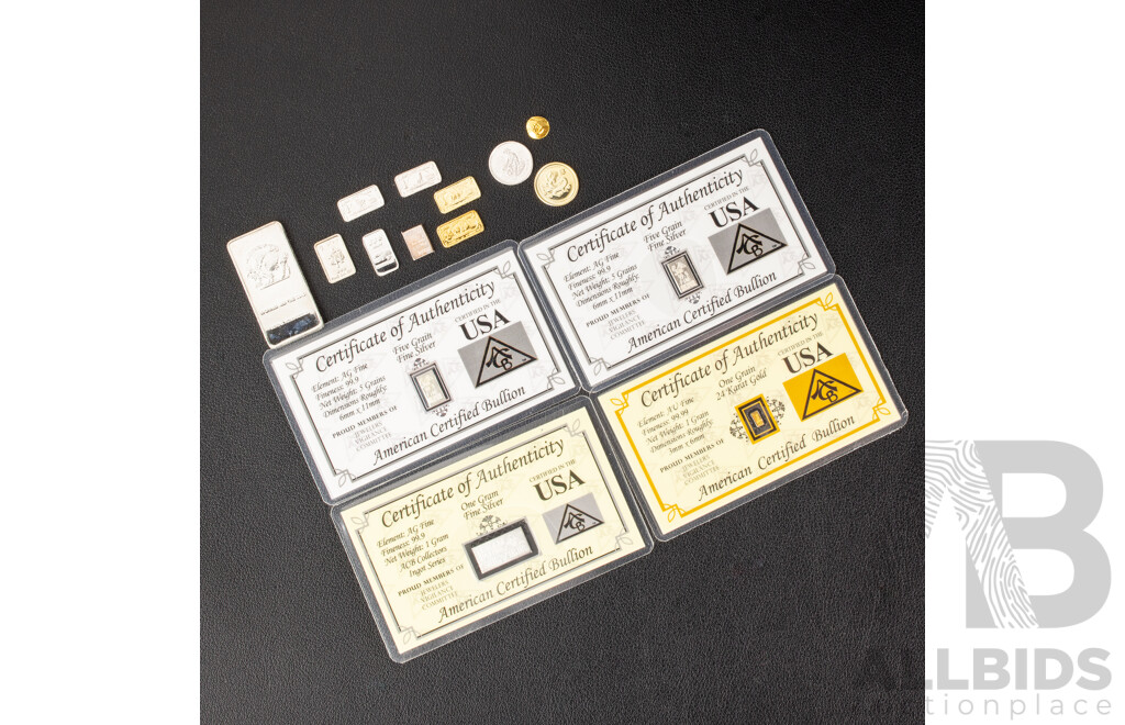 Collection of Mini Gold and Silver Clad Bars