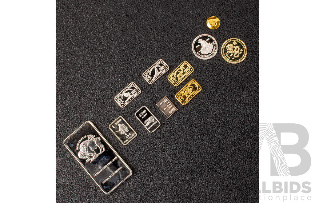 Collection of Mini Gold and Silver Clad Bars